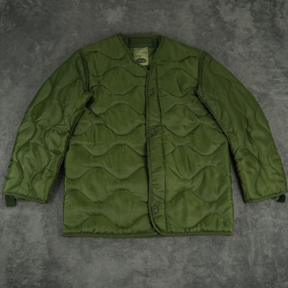 Mil-Tec Other - Mil-Tec M65 Jacket Liner Mens M Olive Green Quilted‎ Military Style Button Up